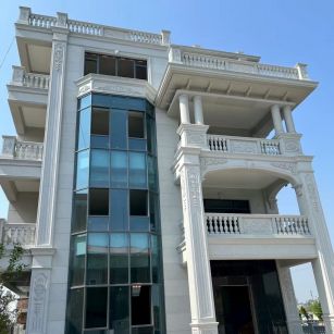 安徽 芝麻白花岗岩别墅外墙干挂效果展示