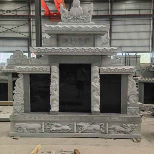 安徽 芝麻灰高档墓碑、土墓，一套也支持定做