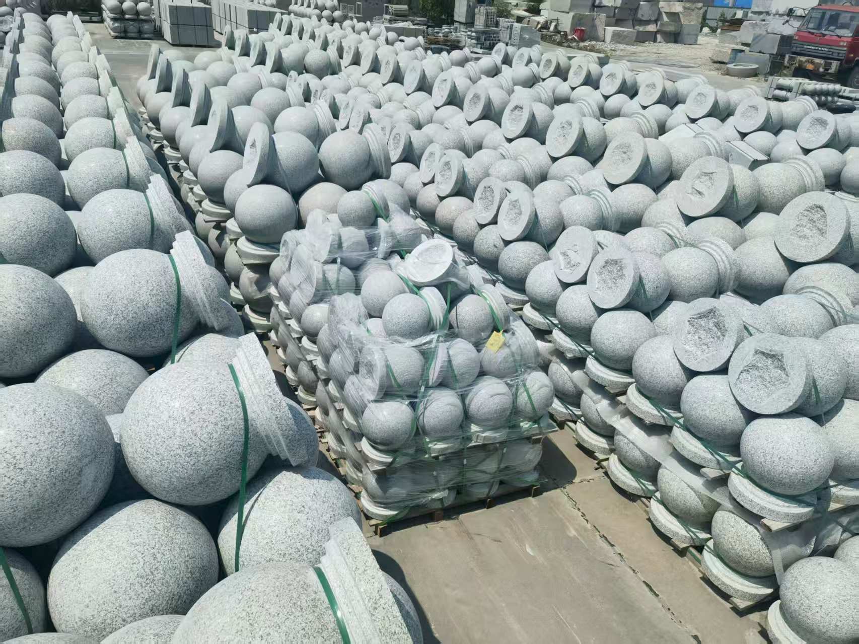 安徽 花岗岩实心圆球，石球，挡车球，挡车石，车止石，路障石。