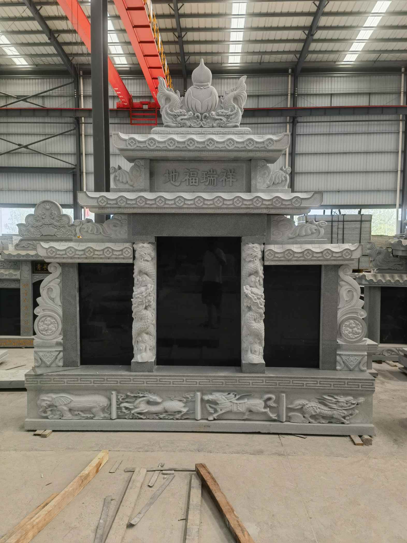 安徽 芝麻灰高档墓碑、土墓，一套也支持定做