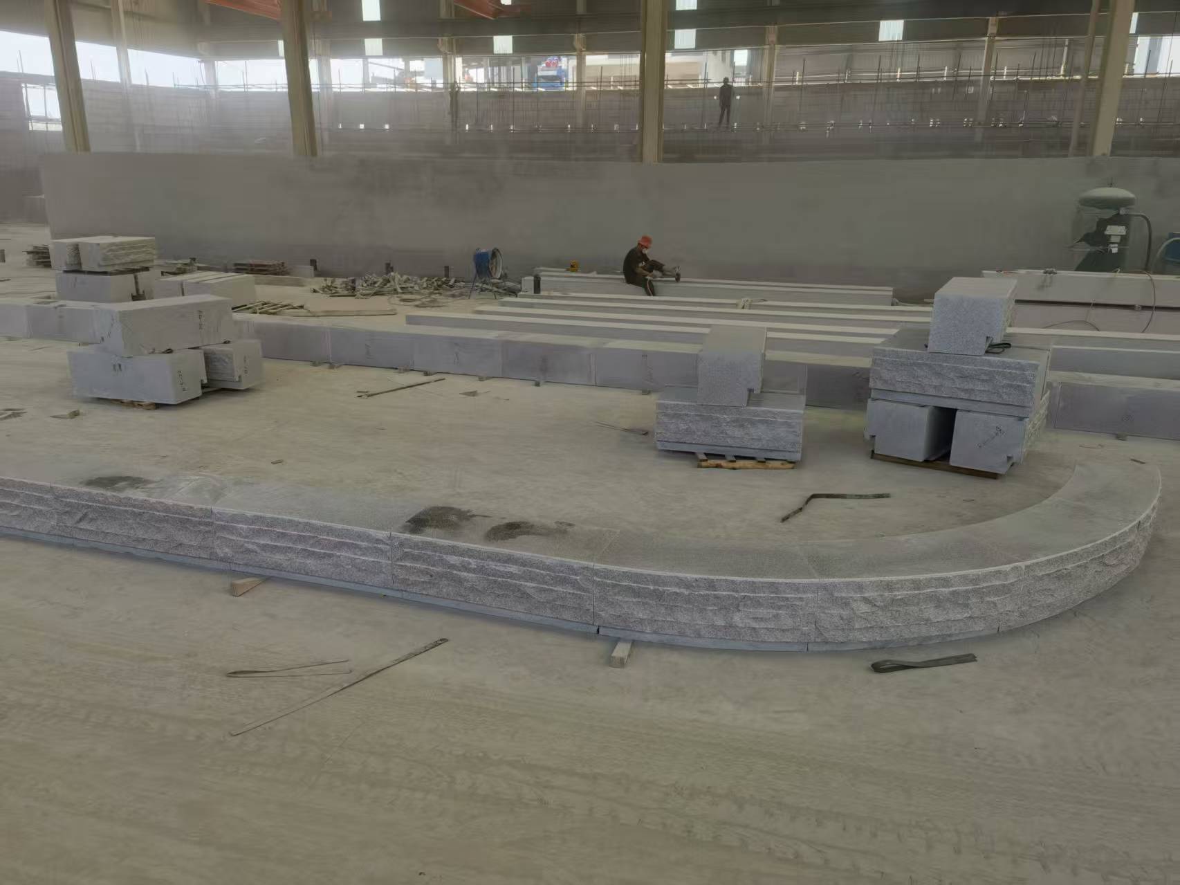 安徽 芝麻白整石坐凳（光面+自然面）